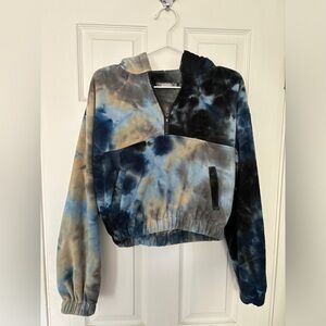 MISSGUIDED Tie-Dye Fleece Cropped Hoodie